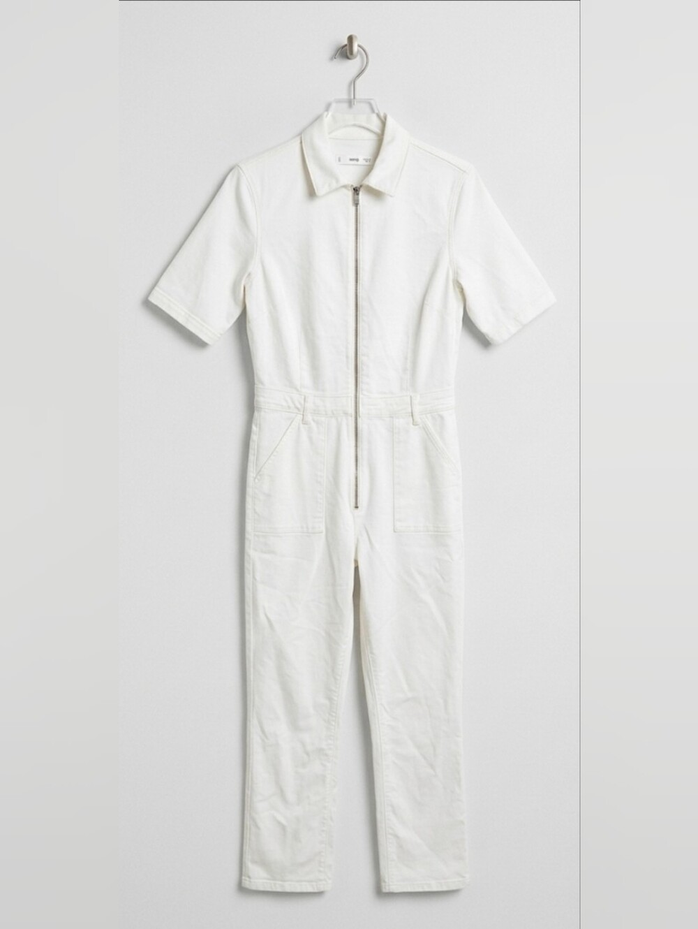 🤍 MANGO MNG White Denim Jumpsuit 🤍 Boiler Suit - Size M